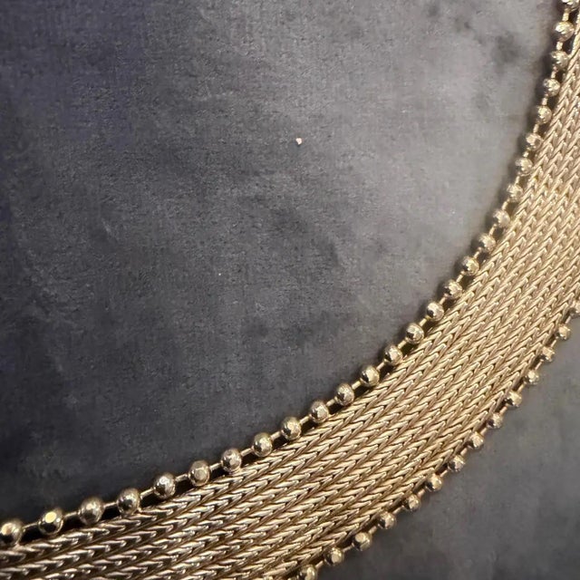 2000s Vintage Costume Jewelry Gilded Metal and Faux Pearls Necklace For Sale - Image 11 of 18