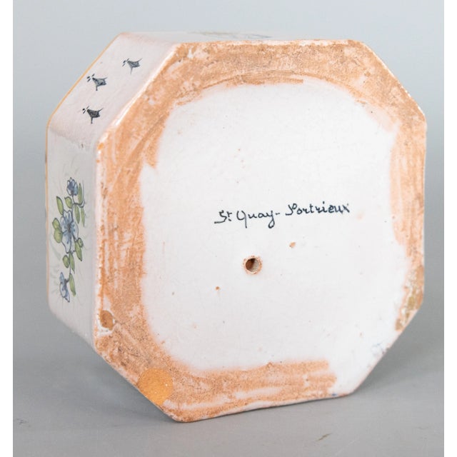 Ceramic Antique French Faience Quimper Style Inkwell For Sale - Image 7 of 8