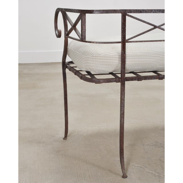 20th C. French Neoclassical Iron Tête-À-Tête Garden Bench For Sale - Image 11 of 18