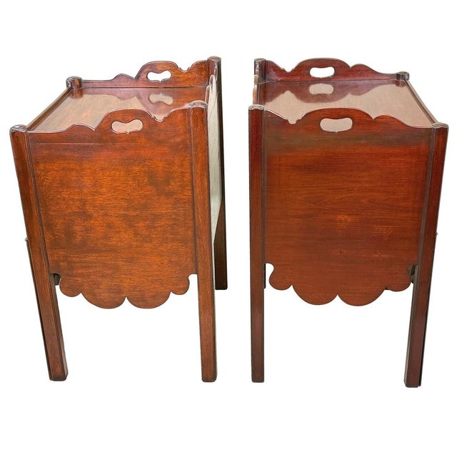 Brown Georgian Mahogany Nightstands, 1760, Set of 2 For Sale - Image 8 of 17