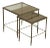 Vintage Pair of Iron Glass Top Nesting Tables For Sale