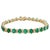 Green 15 Carat Natural Emerald & 2.2 Carat Diamond Tennis Bracelet 14 Kt Yellow Gold For Sale - Image 8 of 8