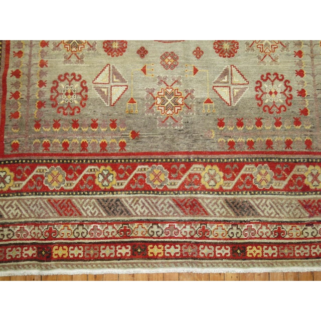 Gray Zabihi Collection Large Gray Antique Khotan Rug - 7'8" x 15'10" For Sale - Image 8 of 12