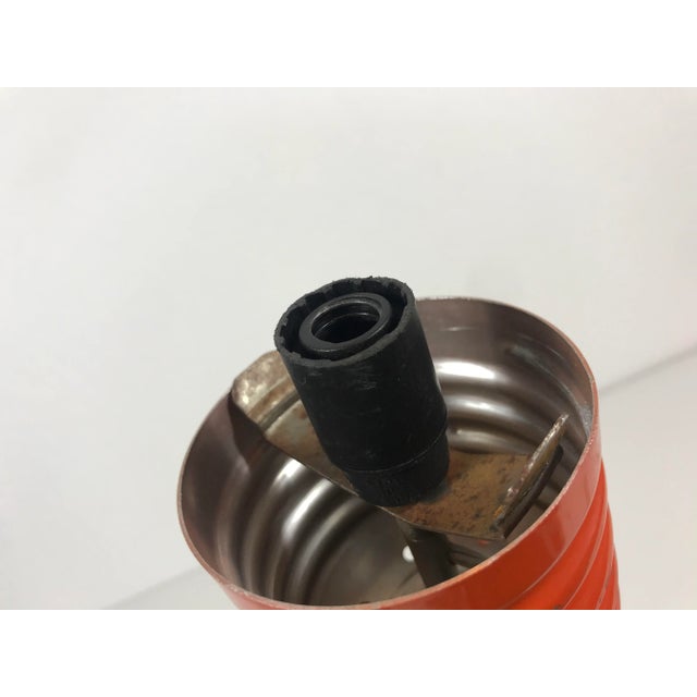 Mid-Century Modern Italian Bulb Shape and Red Metal Pendant Lamp.