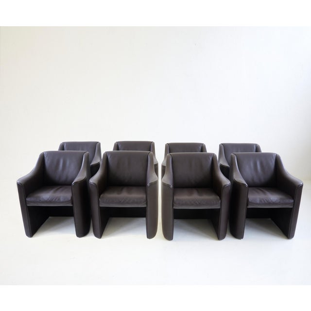 Buffalo Leather Chairs by Luigi Massoni and Pier Giorgio Cazzaniga for Matteo Grassi, 1990s, Set of 8 For Sale - Image 10 of 10