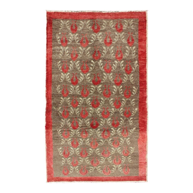 All-Over Latticework Design Vintage Turkish Tulu Rug For Sale