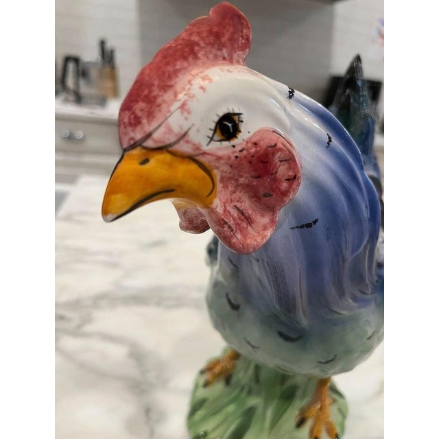 Set of Two Vintage Porcelain Roosters For Sale In New York - Image 6 of 7
