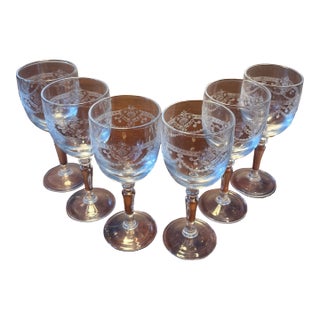 Vintage 6 Cristal D’Arques Dampierre Cordial Glasses For Sale