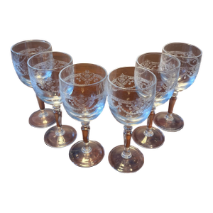Vintage 6 Cristal D’Arques Dampierre Cordial Glasses