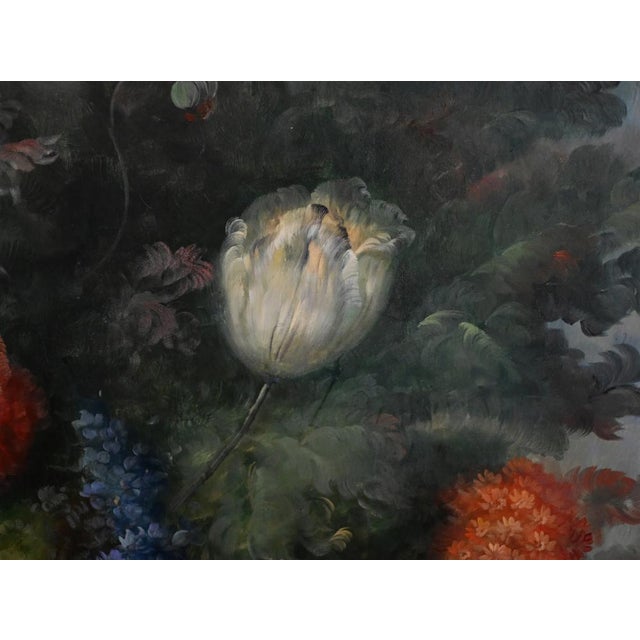 Gold Dutch Artist, Still Life with Floral Spray, Oil Painting, Framed For Sale - Image 8 of 15