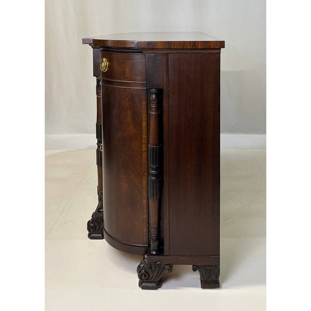 Late 20th Century Hickory Chair Federal Style Flame Mahogany & Inlaid Sideboard With Carved Paw Feet For Sale - Image 12 of 18