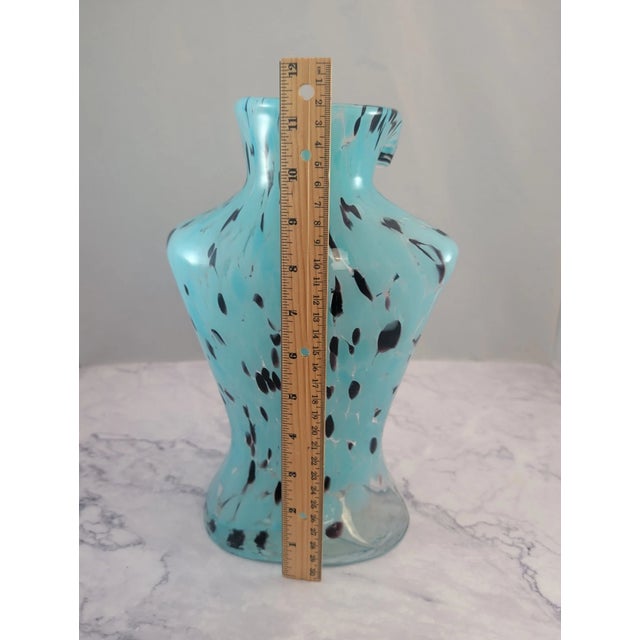 Murano Vintage MCM Murano Style Large Glass Vase Woman's Torso For Sale - Image 4 of 6