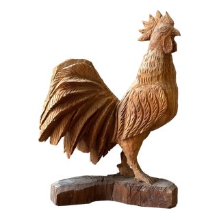Rooster Carved from a Log, 1920s-1940s, Wood For Sale