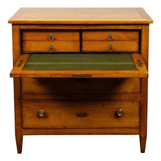 French Empire Style 19th Century Walnut Chest with Drop Front Desk, Two Drawers For Sale