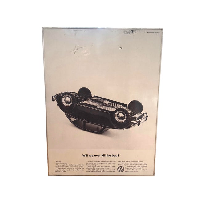 Incredible original Dealer ONLY framed poster from the iconic era of DDB / Helmut Krone. Some patina on the poster itself....