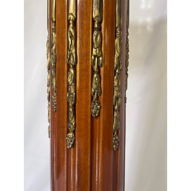 Antique Mahogany Neoclassical Pedestals on Plinth Bases - A Pair For Sale - Image 9 of 16