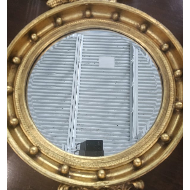 Mid 20th Century Federal Style Gold Gilt Wood Eagle Convex Mirror Bullseye Mirror Looking Glass For Sale In Cleveland - Image 6 of 8