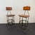 This handsome pair of industrial machinist stools circa 1940s were designed by Edward L. Koenig &amp; Co. in the early...