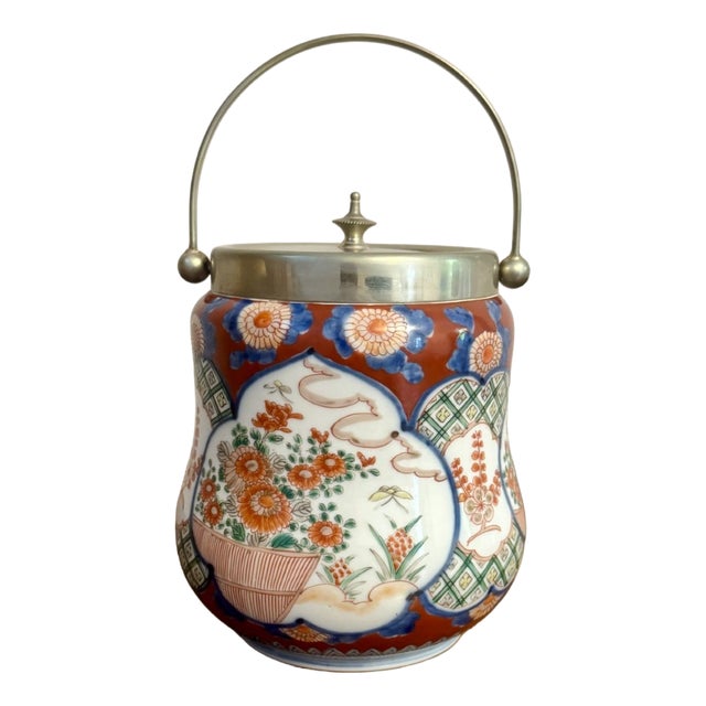 Antique Japanese Imari Biscuit Barrel, 1920 For Sale