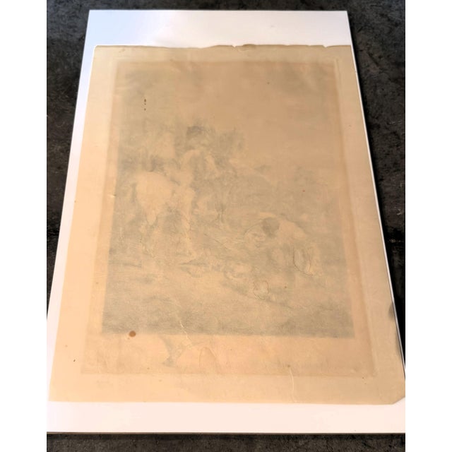 Antique Etching by French Artist Louis Monziès After Eugene Fromentin - Orientalist Falconry Equestrian For Sale - Image 16 of 17
