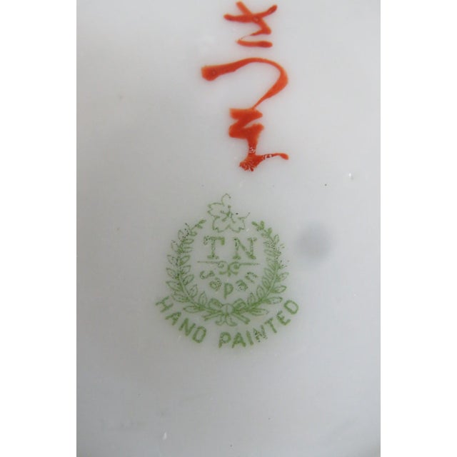 Red Tame and Nakamura Japan 2pc Set Chocolate Cup and Saucer Pair Hand Painted For Sale - Image 8 of 11