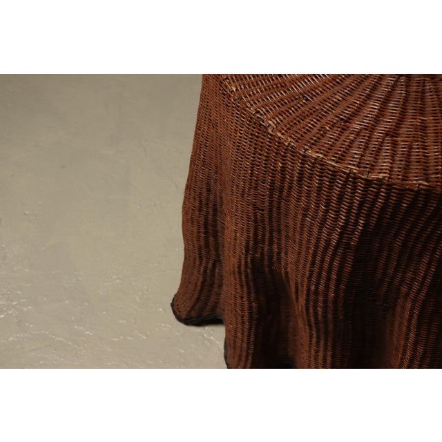 Wicker Ghost Drapery Side Table or Stand, 1970s For Sale - Image 6 of 9