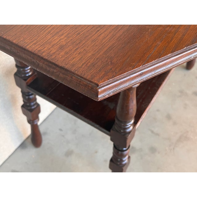 Country French Two-Tier Walnut Console Side Table For Sale - Image 10 of 12