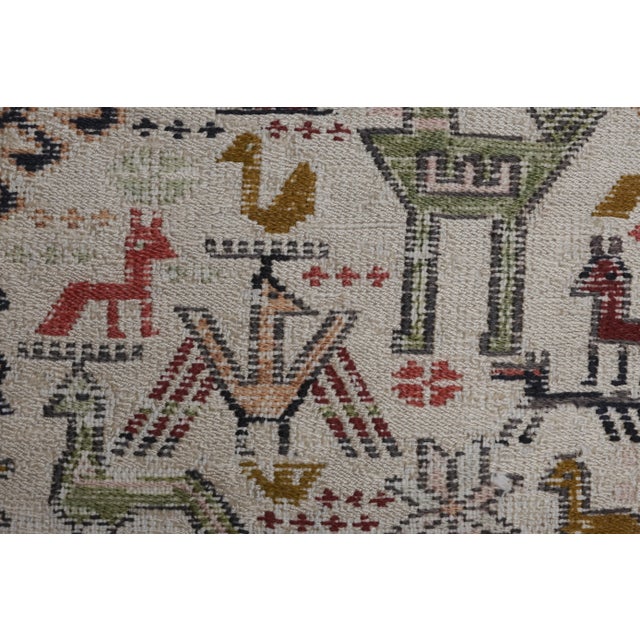 Textile Vintage Animal Pattern Soumac Kilim Rug 3'6'' X 6'1'' For Sale - Image 7 of 12