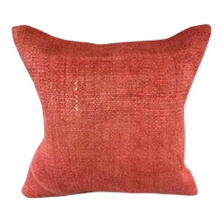 20 x 20 Hemp Pillow Turkish Cushion Natural Pinkish Red Pillow Cushion Cover For Sale