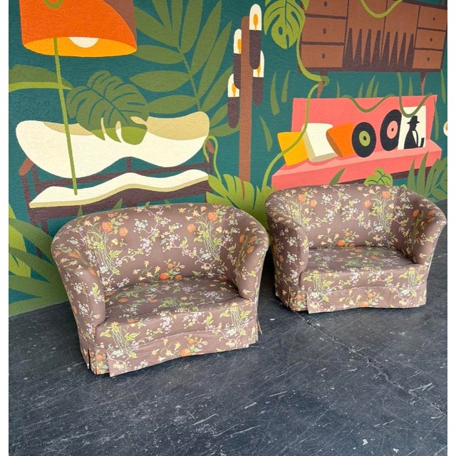 Hollywood Regency Floral Loveseat Pair For Sale - Image 4 of 13