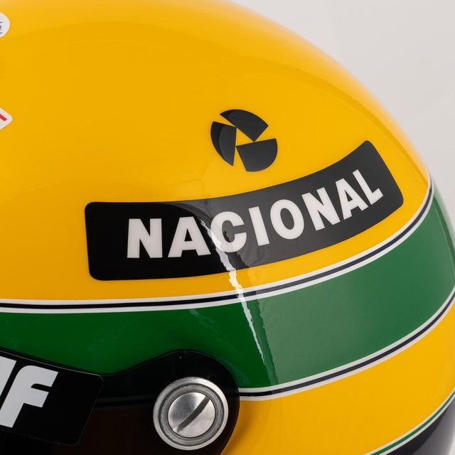 Green Ayrton Senna F1 1994 Edition Racing Helmet Replica by Sid Mosca, 2010s For Sale - Image 8 of 18