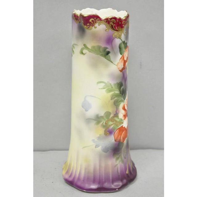 Ceramic Antique Nishiku Royal Nippon Hand Painted Floral Gold Gilt Handle Water Pitcher For Sale - Image 7 of 17