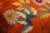 1920s Striking Multi Color Daisies in a Floral Design With Orange-Terra-Cotta Ground Color Antique Chinese Art Deco Rug For Sale - Image 5 of 12