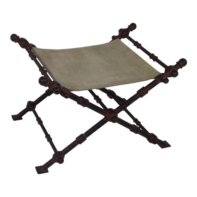 Modern Accent Iron Ottoman For Sale