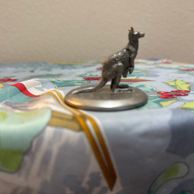 Vintage Solid Pewter Miniature Kangaroo With Joey Figurine For Sale In Minneapolis - Image 6 of 8