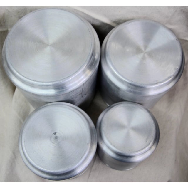 Mid-Century Aluminum Four-Piece Canister Set by Kromex For Sale - Image 9 of 11