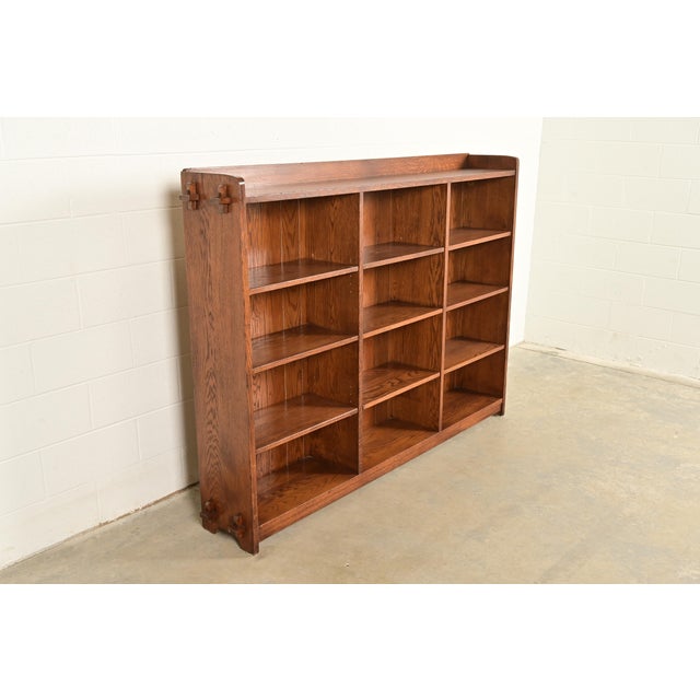 L. & J.G. Stickley, Inc. Stickley Mission Oak Arts & Crafts Triple Bookcase For Sale - Image 4 of 13