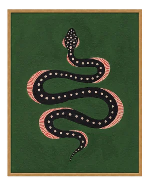 Apple the Snake by Willa Heart in Gold Framed Paper, Medium Art Print