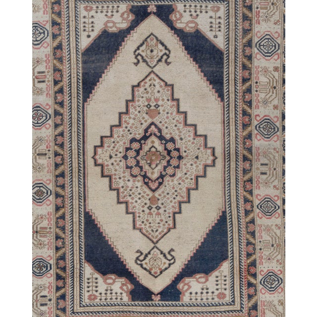 White Vintage Turkish Oushak Area Rug 3'9 X 6'1 For Sale - Image 8 of 8