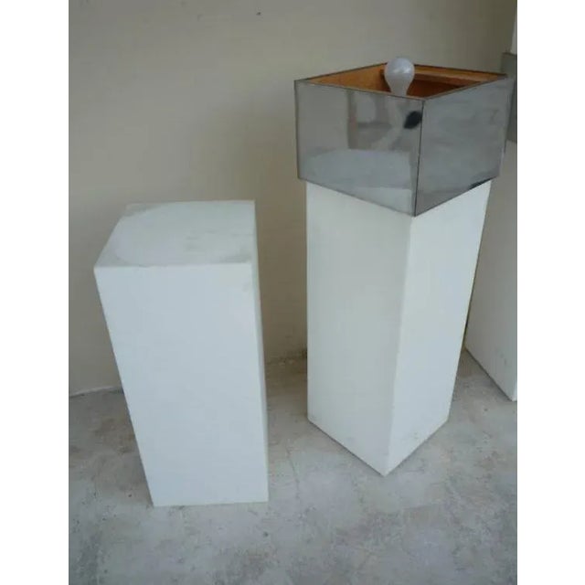 Chrome 1970's Space Age Alien Skyscraper Lucite and Chrome Floor Lamps - a Pair For Sale - Image 8 of 10