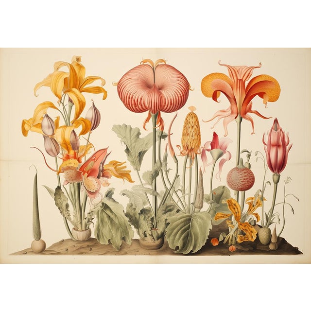 Campaign Set of 4 - 18" X 12.5" Botanical Prints 'Hortus Floridus' Style Flowers #4, Unframed For Sale - Image 3 of 7