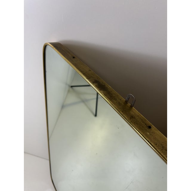 Vintage Brass-Edged Mirror in the style of Giò Ponti, 1950s For Sale - Image 6 of 11