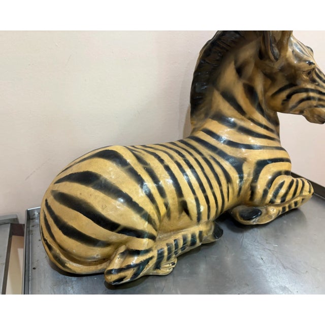 Large Plaster Zebra Statue For Sale - Image 6 of 7