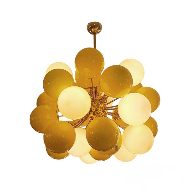 1970s Sputnik Lamp in Yellow, 1970s For Sale - Image 5 of 5