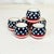 Navy Blue Vintage Americana Arts & Crafts Boho Chic Painted Wood Flag Motif Napkin Rings - Set of 6 - 4th of July For Sale - Image 8 of 14
