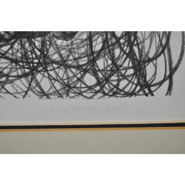 Vintage Black, Red & White Abstract Lithograph For Sale - Image 4 of 6