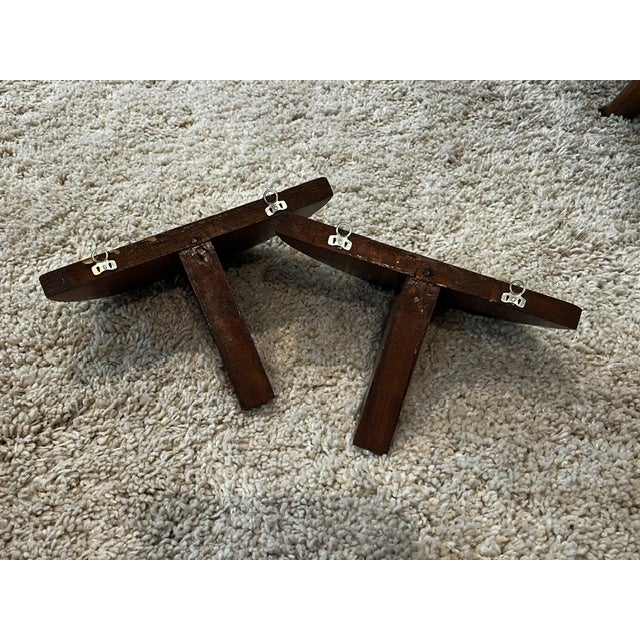 Vintage Half-Moon Wall Shelves, Pair For Sale In New York - Image 6 of 10