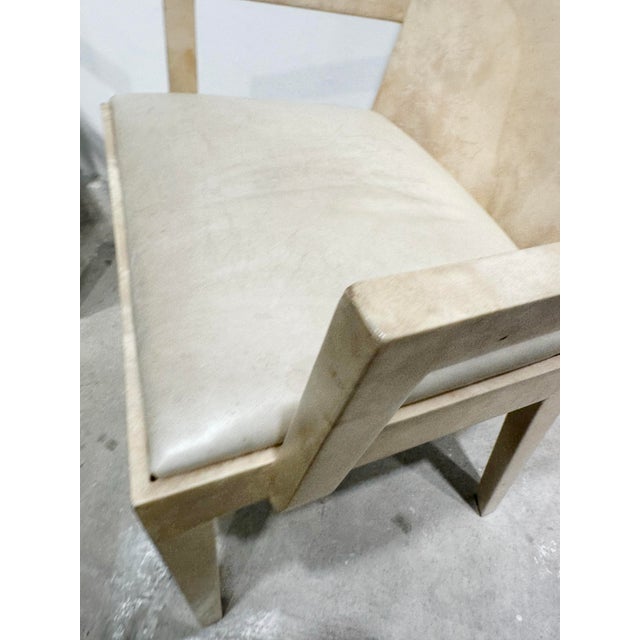 1980s Karl Springer Goatskin JMF Captains Arm Chairs For Sale - Image 13 of 13