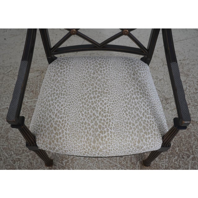 Black Interior Crafts Black & Gold Chinoiserie Arm Chair For Sale - Image 8 of 18