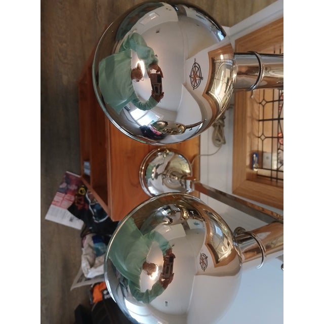 Vintage Ethan Allen Adjustable Chrome Desk Lamps, a Pair For Sale - Image 10 of 12